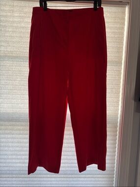 Ann Taylor Bold Red Wide-Leg Trousers